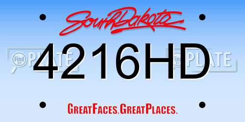 4216HD South Dakota License Plate
