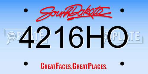 4216HO South Dakota License Plate