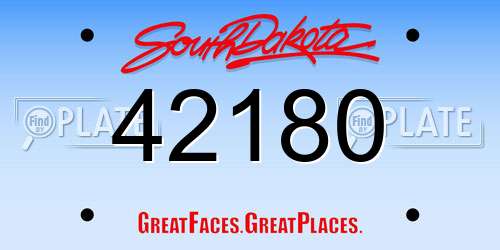 42180 South Dakota License Plate