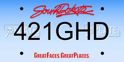 421GHD South Dakota License Plate