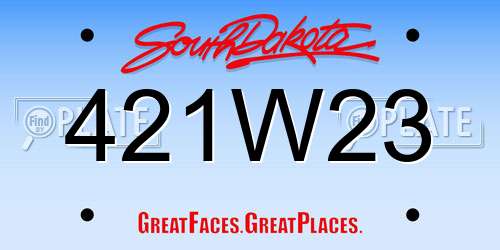 421W23 South Dakota License Plate