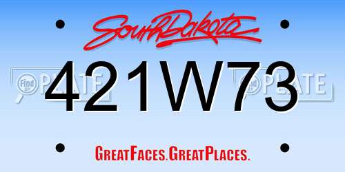421W73 South Dakota License Plate
