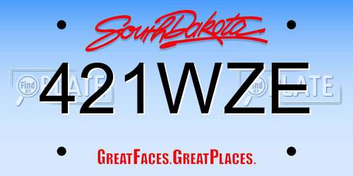 421WZE South Dakota License Plate
