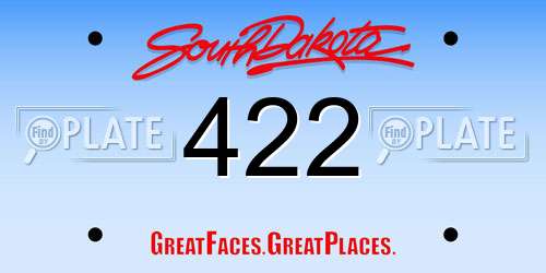 422 South Dakota License Plate