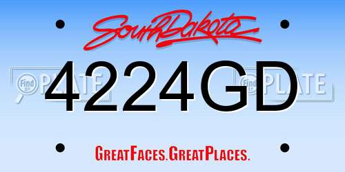 4224GD South Dakota License Plate
