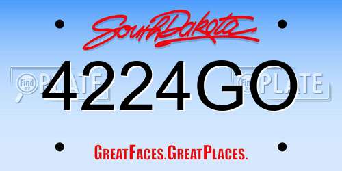 4224GO South Dakota License Plate