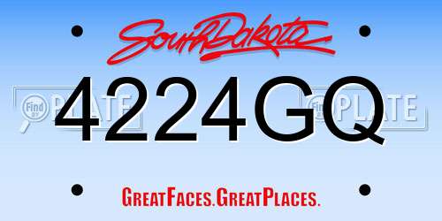 4224GQ South Dakota License Plate