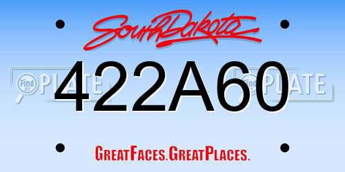 422A60 South Dakota License Plate