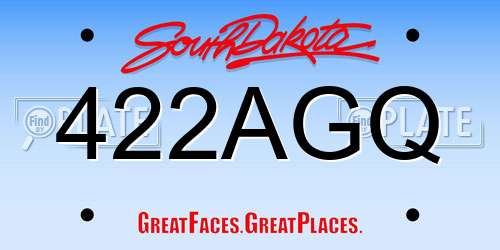 422AGQ South Dakota License Plate