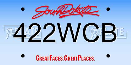 422WCB South Dakota License Plate