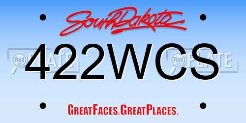 422WCS South Dakota License Plate