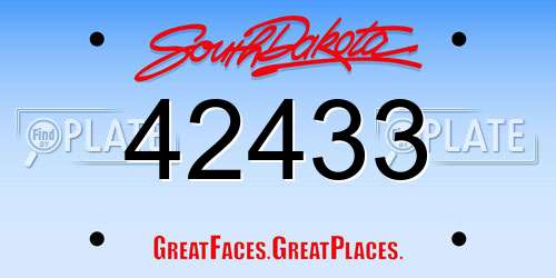 42433 South Dakota License Plate