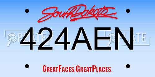 424AEN South Dakota License Plate