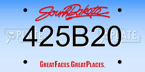 425B20 South Dakota License Plate