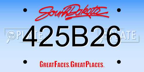 425B26 South Dakota License Plate