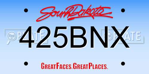 425BNX South Dakota License Plate