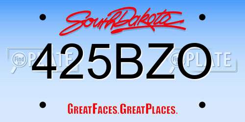 425BZO South Dakota License Plate