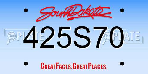 425S70 South Dakota License Plate