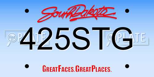 425STG South Dakota License Plate
