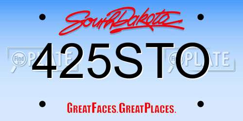 425STO South Dakota License Plate