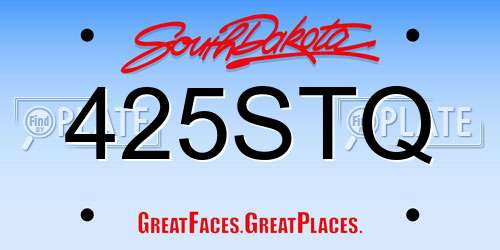 425STQ South Dakota License Plate