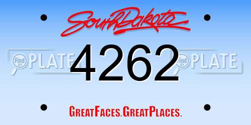 4262 South Dakota License Plate