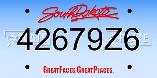 42679Z6 South Dakota License Plate