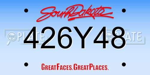 426Y48 South Dakota License Plate