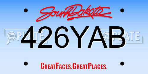 426YAB South Dakota License Plate