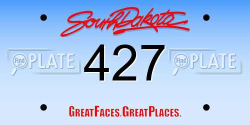 427 South Dakota License Plate