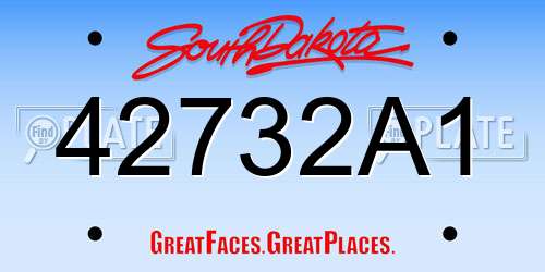 42732A1 South Dakota License Plate