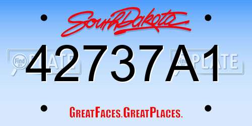 42737A1 South Dakota License Plate
