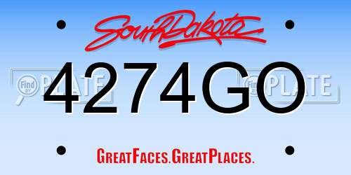 4274GO South Dakota License Plate