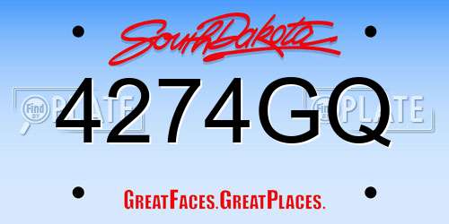 4274GQ South Dakota License Plate