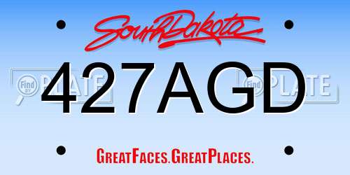 427AGD South Dakota License Plate