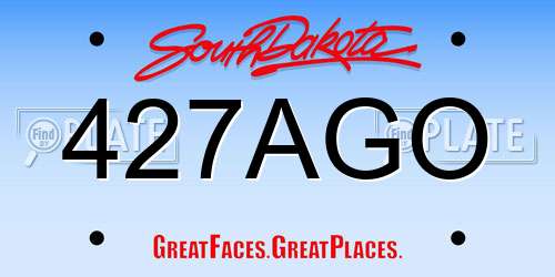 427AGO South Dakota License Plate