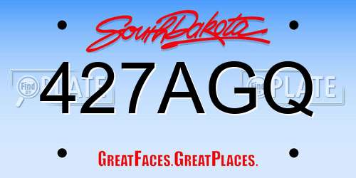 427AGQ South Dakota License Plate