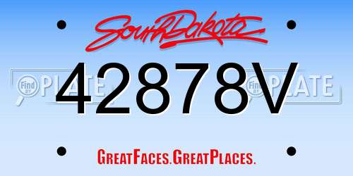 42878V South Dakota License Plate