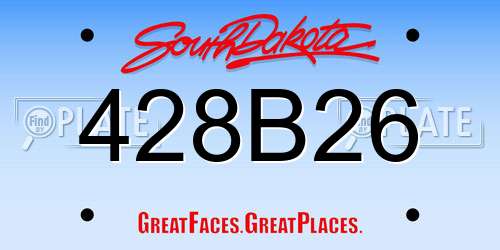 428B26 South Dakota License Plate