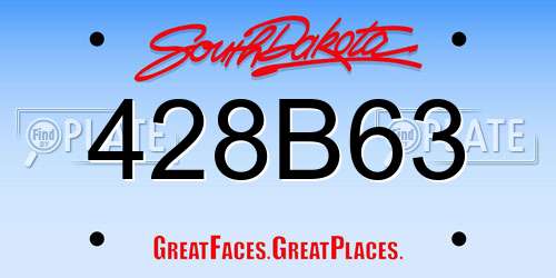 428B63 South Dakota License Plate