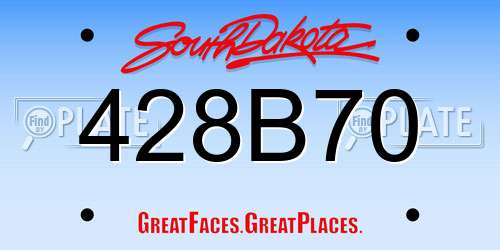 428B70 South Dakota License Plate