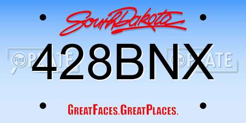 428BNX South Dakota License Plate