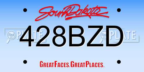 428BZD South Dakota License Plate