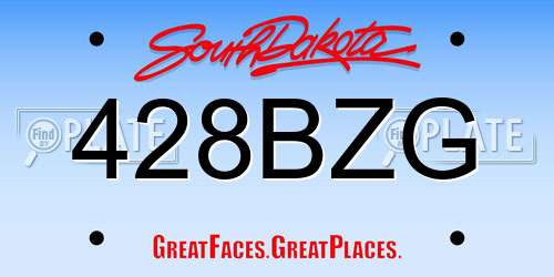 428BZG South Dakota License Plate