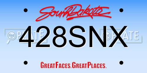 428SNX South Dakota License Plate