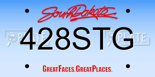 428STG South Dakota License Plate