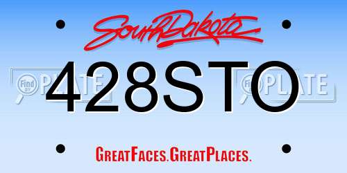 428STO South Dakota License Plate