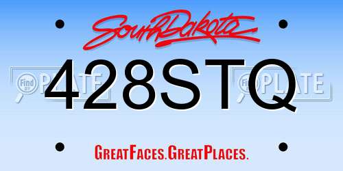428STQ South Dakota License Plate
