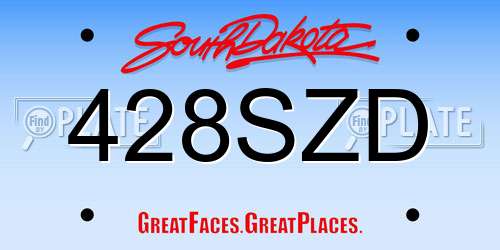 428SZD South Dakota License Plate