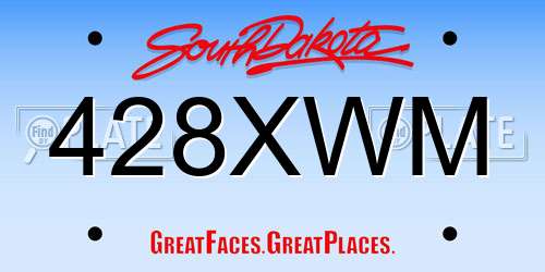 428XWM South Dakota License Plate